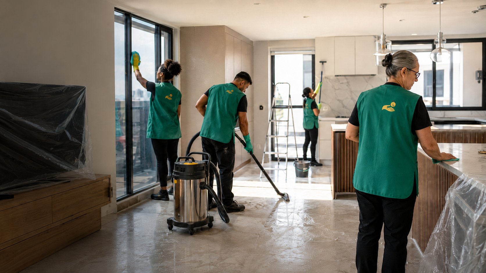 Equipa em limpeza pós-obra Lisboa